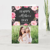 Chalkboard Floral | Foto Moederdag Kaart (Voorkant)