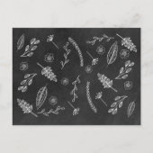Chalkboard Floral Garland Save the Date Aankondigingskaart (Achterkant)