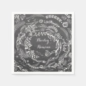 Chalkboard Floral Garland Servetten (Voorkant)