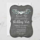 Chalkboard Floral  Gelofte Vernieuwing Uitnodiging (Achterkant)