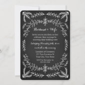 Chalkboard Floral  Gelofte Vernieuwing Uitnodiging (Achterkant)