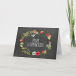 Chalkboard  Floral German kerstkaart Feestdagen Kaart<br><div class="desc">Het Duitse wenskaart met vrolijke kerstdagen in een roestachtig kartonpatroon met  bloemen met een illustratie en tekst met handletterstijl,  wens je vrienden en familie deze vakantietijd met dit moderne wenskaart veel succes.</div>