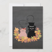 Chalkboard floral grappige bruiloft met een leuk k kaart (Achterkant)