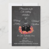 Chalkboard floral grappige bruiloft met een leuk k kaart (Voorkant)