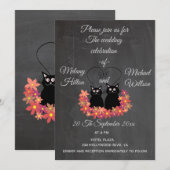 Chalkboard floral grappige bruiloft met een leuk k kaart (Voorkant / Achterkant)