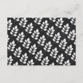 Chalkboard Floral Leaf Wedding Detail Informatiekaartje (Achterkant)