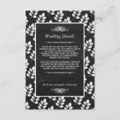 Chalkboard Floral Leaf Wedding Detail Informatiekaartje (Voorkant)