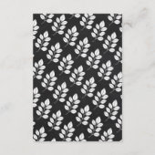 Chalkboard Floral Leaf Wedding Detail Informatiekaartje (Achterkant)