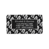 Chalkboard Floral Leaf Wedding Etiket (Voorkant)