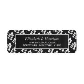 Chalkboard Floral Leaf Wedding Etiket (Voorkant)