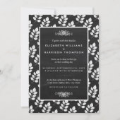 Chalkboard Floral Leaf Wedding Kaart (Voorkant)