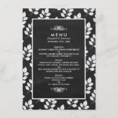 Chalkboard Floral Leaf Wedding Menu (Voorkant)