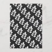 Chalkboard Floral Leaf Wedding Menu (Achterkant)