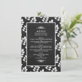 Chalkboard Floral Leaf Wedding Menu (Staand voorkant)