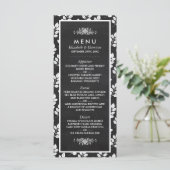Chalkboard Floral Leaf Wedding Menu (Staand voorkant)