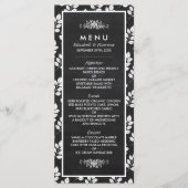 Chalkboard Floral Leaf Wedding Menu (Voorkant)