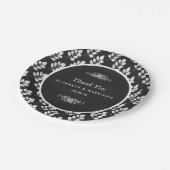 Chalkboard Floral Leaf Wedding Papieren Bordje (Gekanteld)