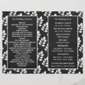 Chalkboard Floral Leaf Wedding Programme (Achterkant)