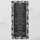 Chalkboard Floral Leaf Wedding Programme Programmakaart (Achterkant)