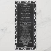 Chalkboard Floral Leaf Wedding Programme Programmakaart (Voorkant)
