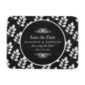 Chalkboard Floral Leaf Wedding Save the Date Magneet (Horizontaal)