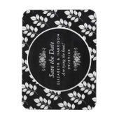 Chalkboard Floral Leaf Wedding Save the Date Magneet (Verticaal)
