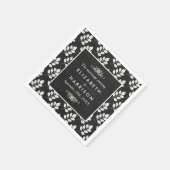 Chalkboard Floral Leaf Wedding Servet (Hoek)