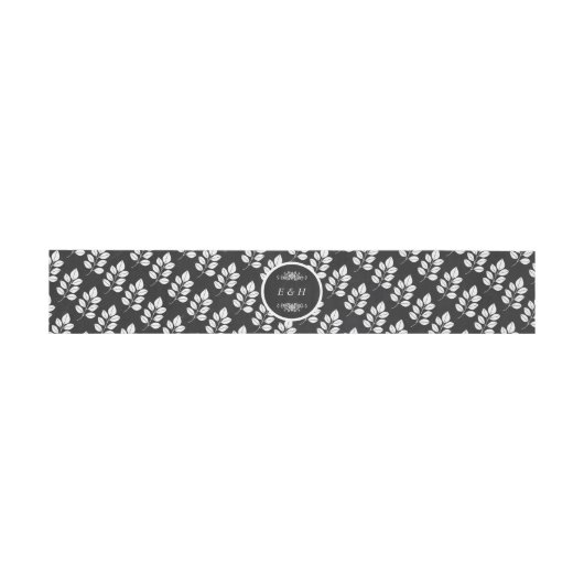 Chalkboard Floral Leaf Wedding Uitnodigingen Wikkel (Vlak)