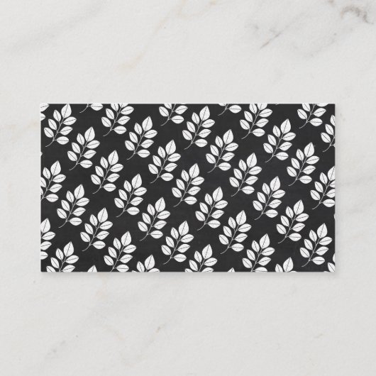 Chalkboard Floral Leaf Wedding Website Informatiekaartje (Achterkant)