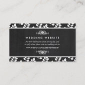 Chalkboard Floral Leaf Wedding Website Informatiekaartje (Voorkant)