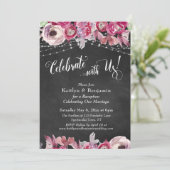 Chalkboard Floral Lights vieren ons met ons! Parti Kaart (Staand voorkant)