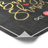 Chalkboard Floral Lijst Baby shower Welkomstteken Poster (Hoek)