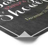 Chalkboard Floral Lijst Baby shower Welkomstteken Poster (Hoek)