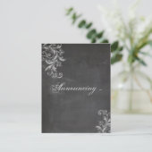 Chalkboard Floral Marriage Announcement Kaart (Staand voorkant)