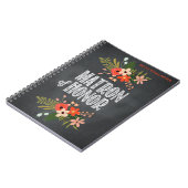Chalkboard Floral Matron-of-Honor Notitieboek (Linkerzijde)