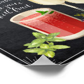 Chalkboard floral Mimosa Bar Weduwonderteken Poster (Hoek)