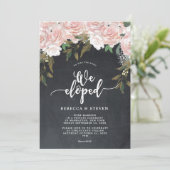 chalkboard floral modern we ontwikkelden uitnodigi kaart (Staand voorkant)