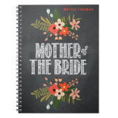 Chalkboard Floral Moeder van de Bride Notitieboek (Voorkant)