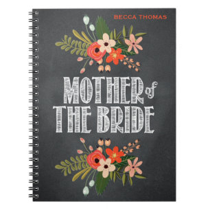 Chalkboard Floral Moeder van de Bride Notitieboek
