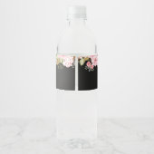 Chalkboard Floral | Pompoen Baby shower Dank u Waterfles Etiket (Achterkant)