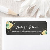 Chalkboard & Floral retour adreslabel Etiket (Insitu)