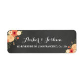  Chalkboard & Floral Return Address Label (Voorkant)