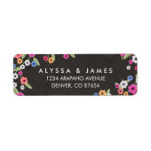 Chalkboard Floral Return Address Labels (Voorkant)