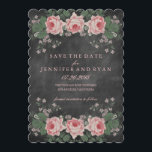 Chalkboard Floral Roos Save the Date<br><div class="desc">Chalkboard Floral Roos Save the Date</div>