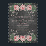 Chalkboard Floral Roos Save the Date<br><div class="desc">Chalkboard Floral Roos Save the Date</div>