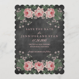  Chalkboard Floral Roos Save the Date