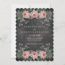  Chalkboard Floral Roos Save the Date