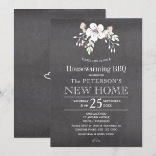 Chalkboard floral rustic kaart