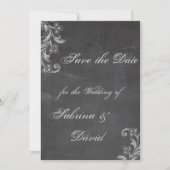 Chalkboard Floral Save the Date (Voorkant)