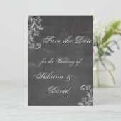 Chalkboard Floral Save the Date (Staand voorkant)